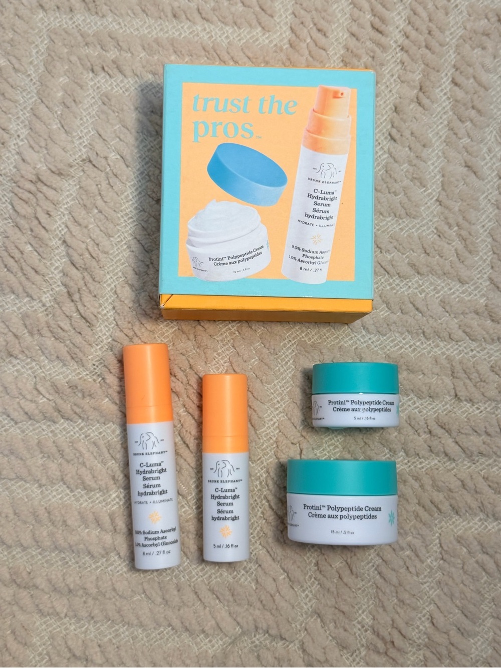 🤍New Drunk Elephant C-Luma Hydrabright Serum & Protini Cream Duo Set🤍